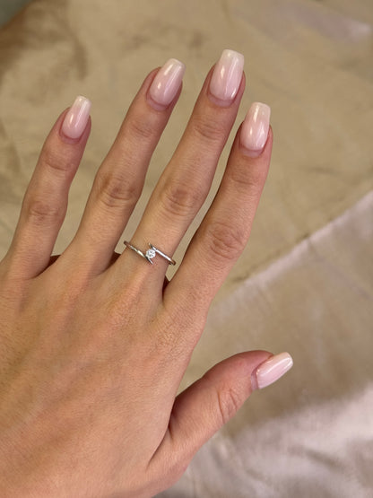 14K Bypass Diamond Solitaire