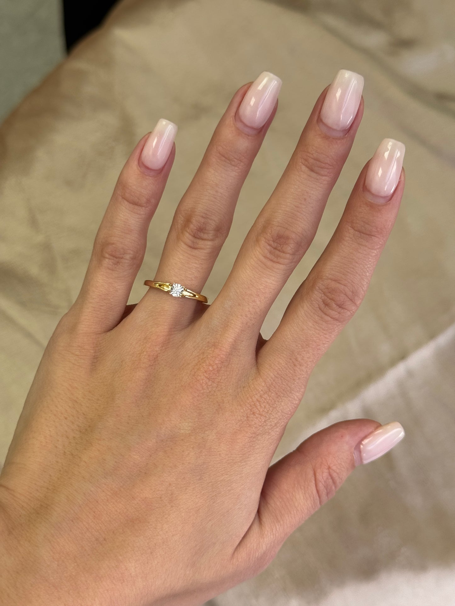 14K Solitaire Diamond Ring