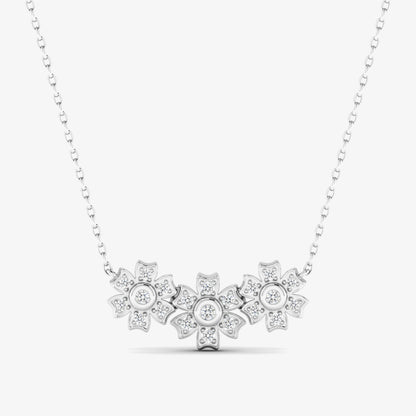 14K Trio Diamond Flower