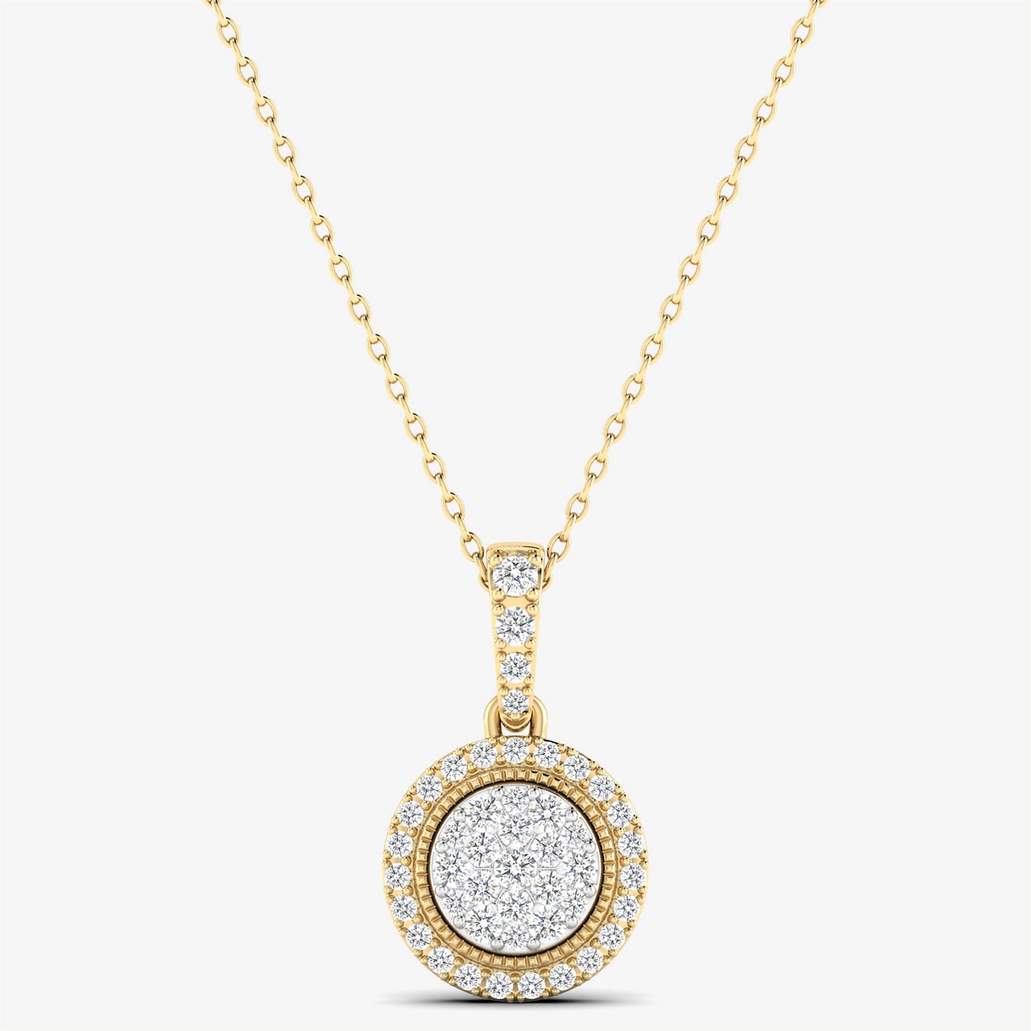 14K Big Double Circle Pendant