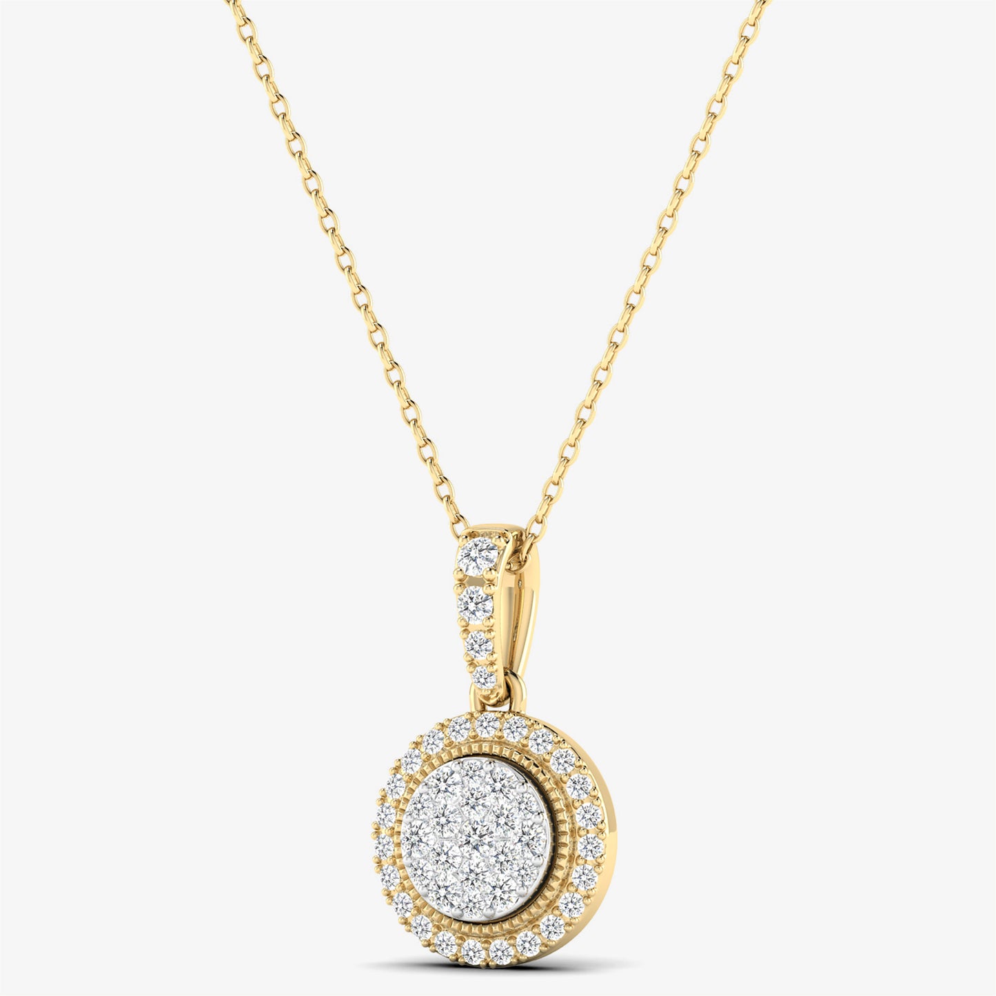 14K Big Double Circle Pendant