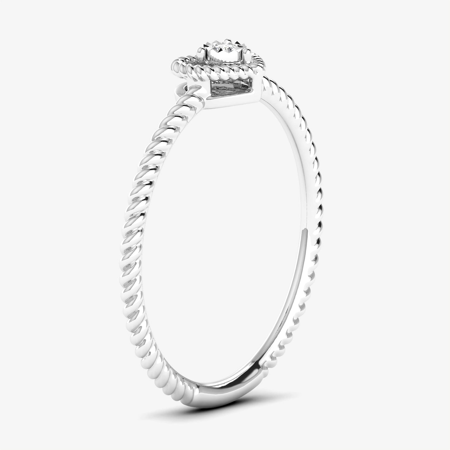 14K Rope Heart Solitaire