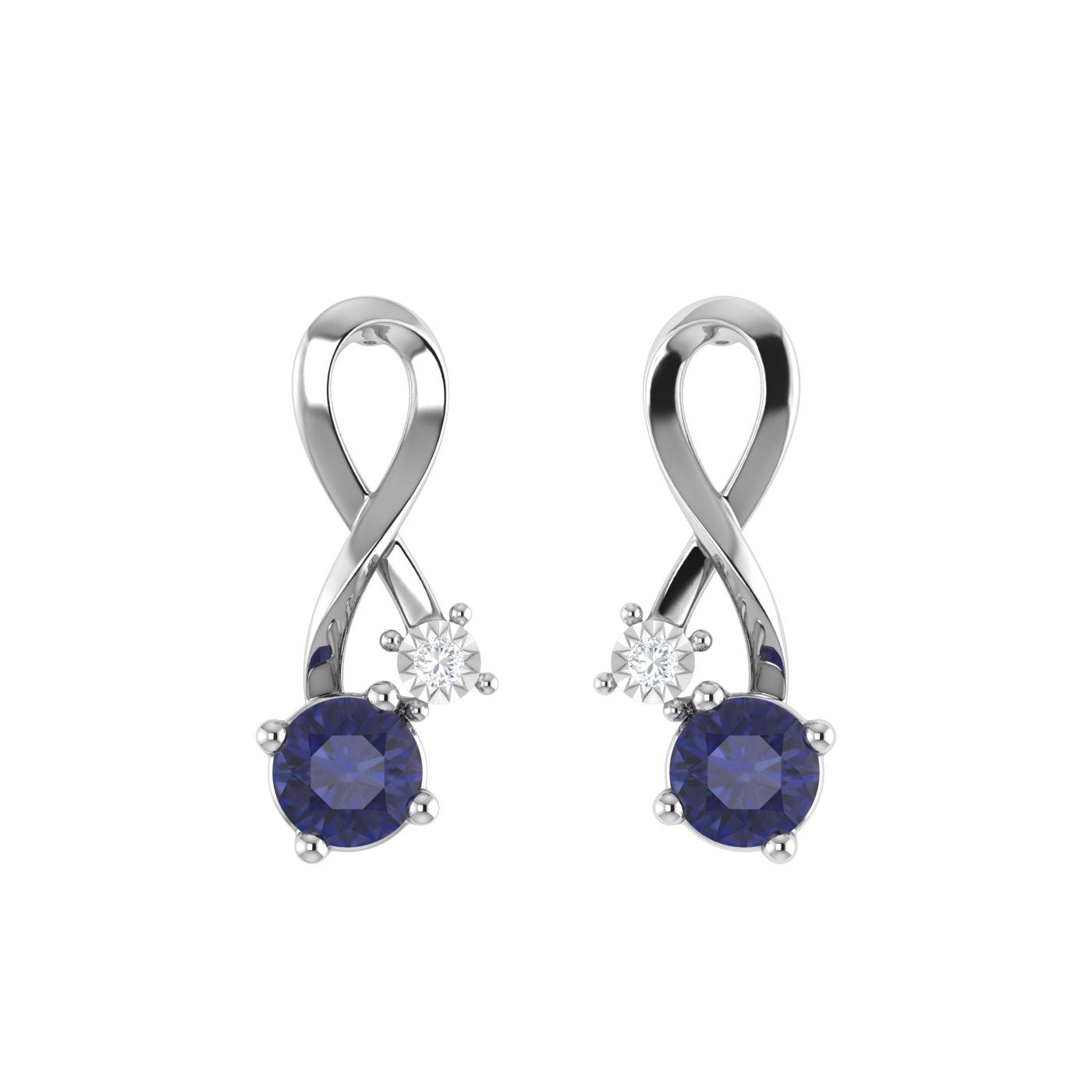 Synthetic Sapphire Infinity Drop Earring