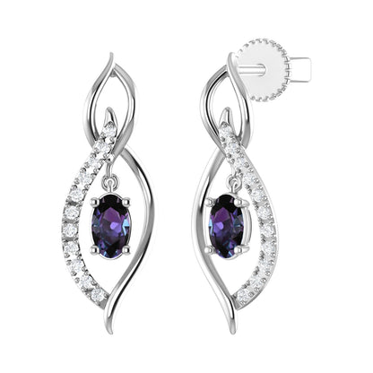 Synthetic Alexandrite Drop Earrings