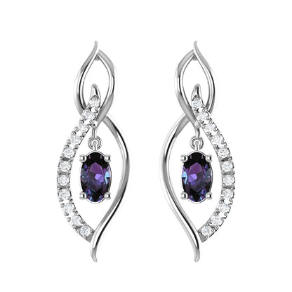 Synthetic Alexandrite Drop Earrings