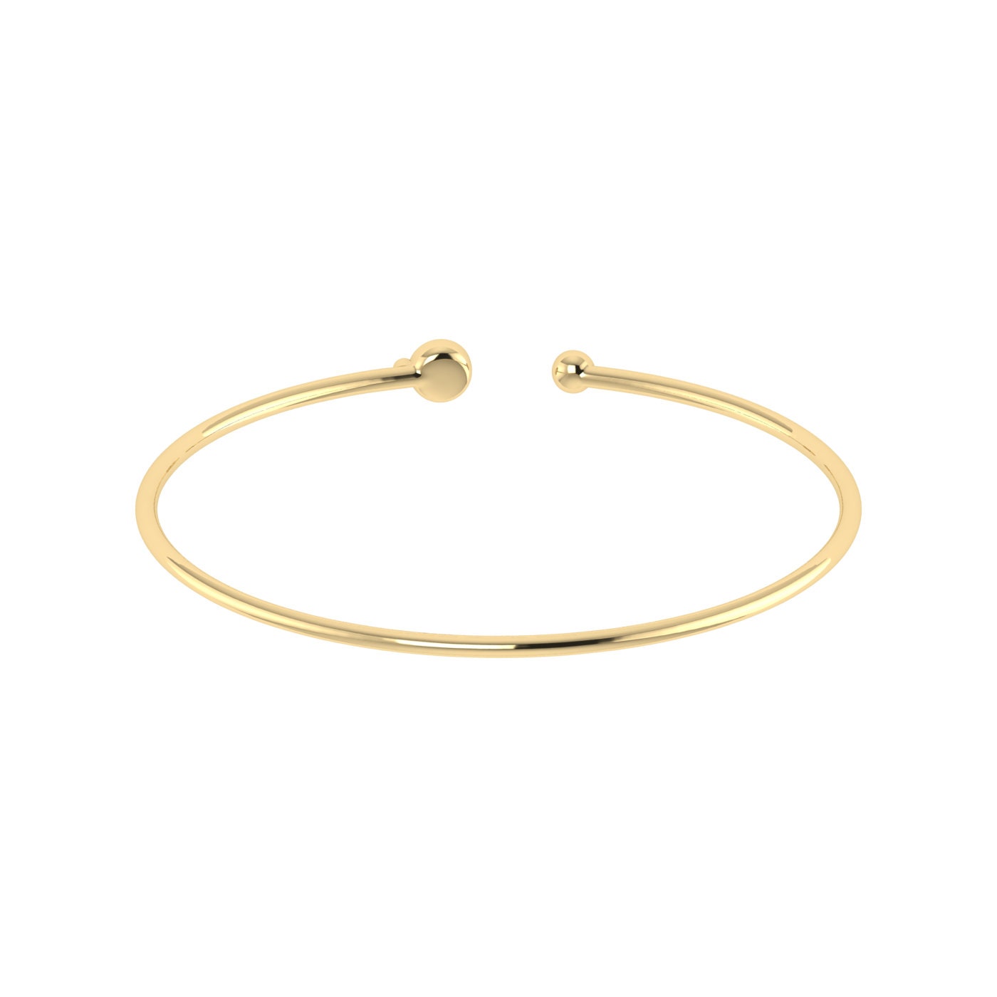 Open Bangle Solid 18k Gold Bracelet