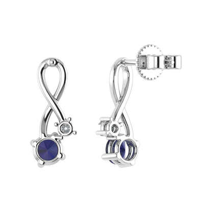 Synthetic Sapphire Infinity Drop Earring