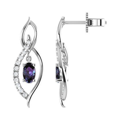 Synthetic Alexandrite Drop Earrings