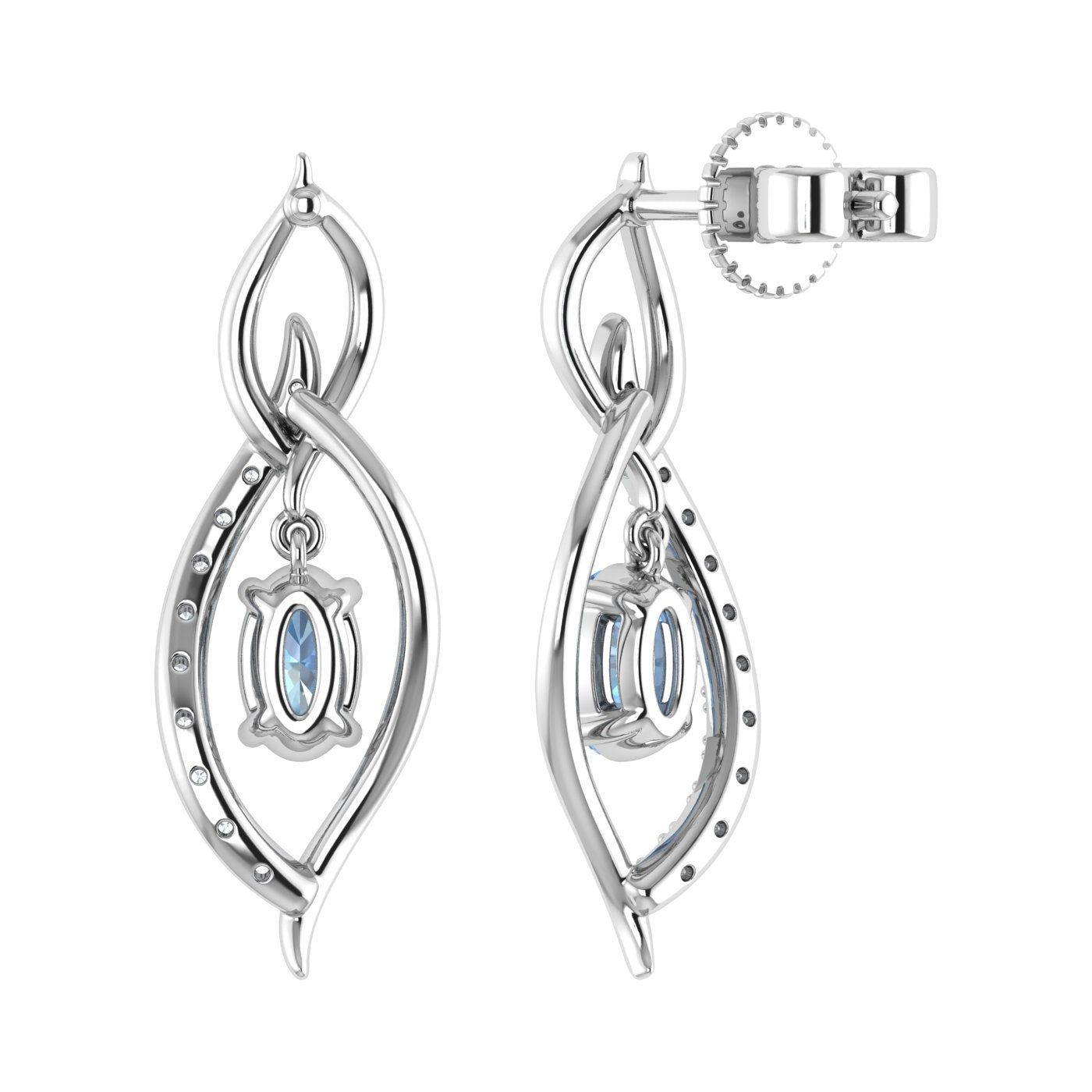 Synthetic Aquamarine 14K Gold Drop Earrings