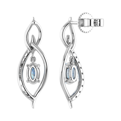 Synthetic Aquamarine 14K Gold Drop Earrings