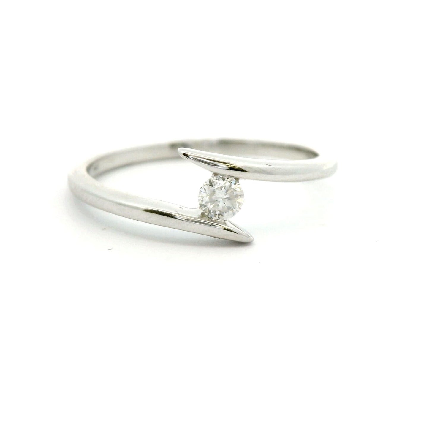 14K Bypass Diamond Solitaire