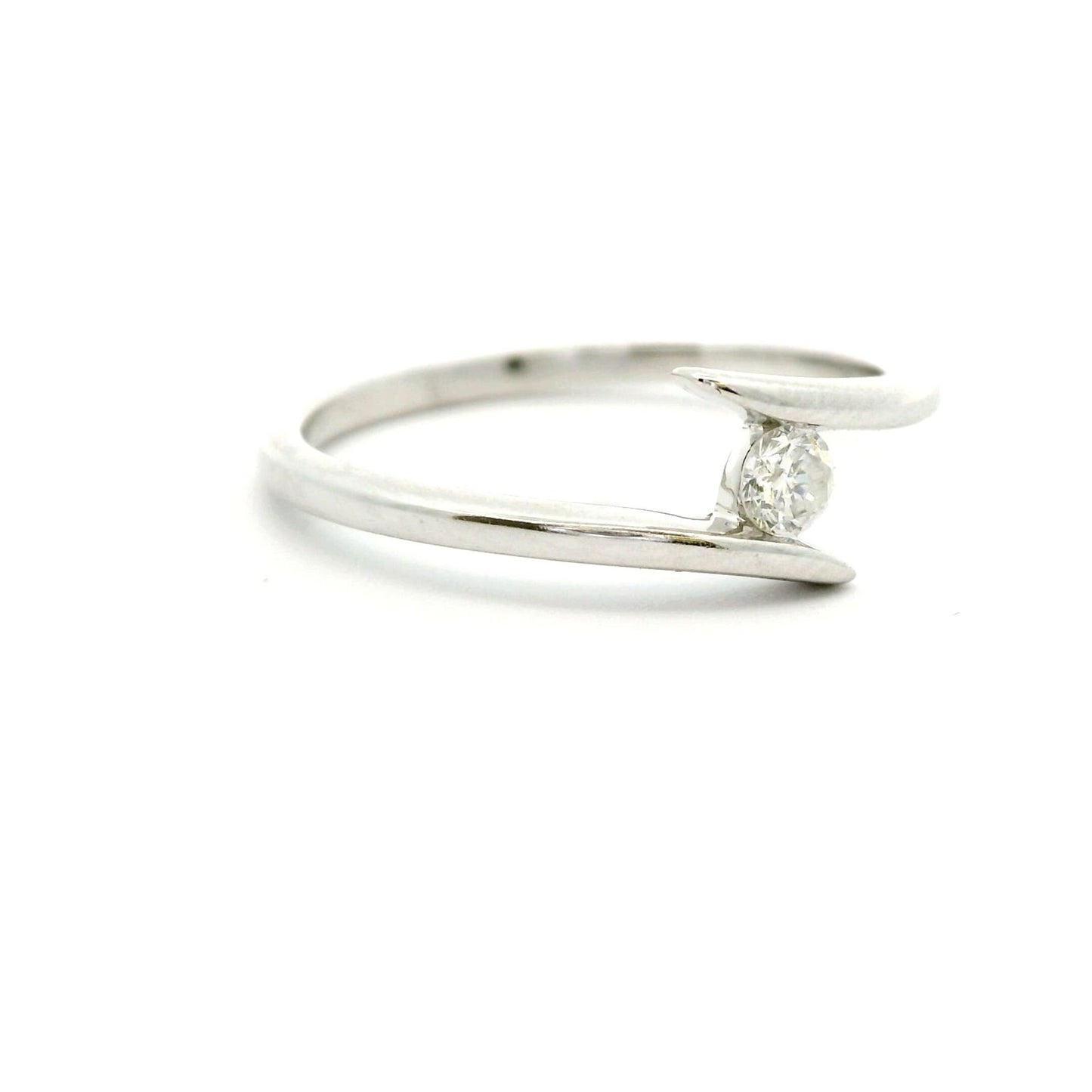 14K Bypass Diamond Solitaire