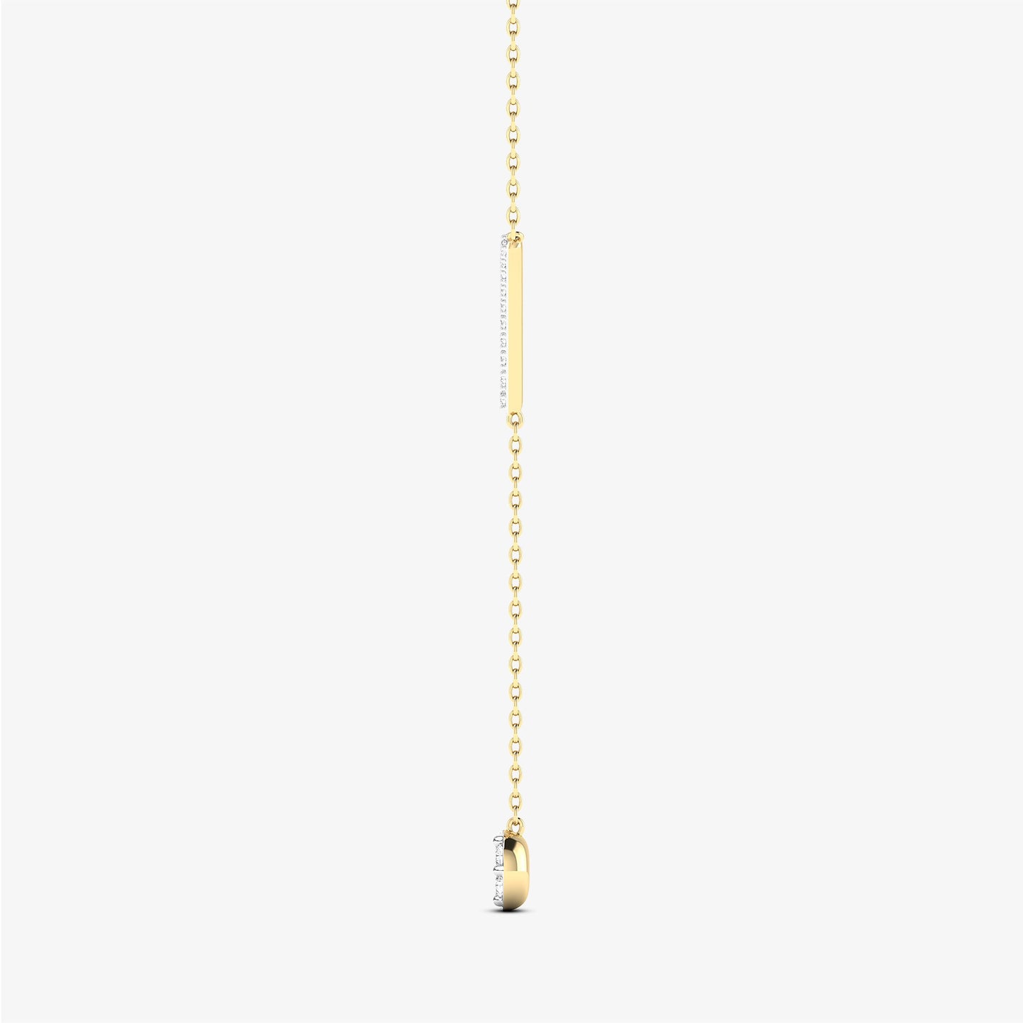 14K Gold Diamond Lariat Diamond Drop