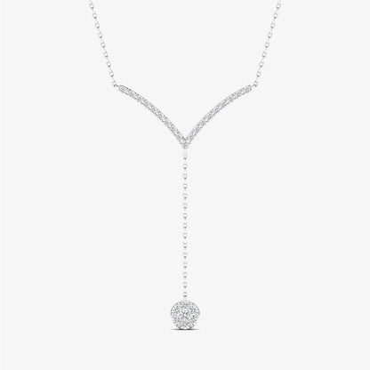 14K Gold Diamond Lariat Diamond Drop