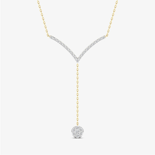 14K Gold Diamond Lariat Diamond Drop