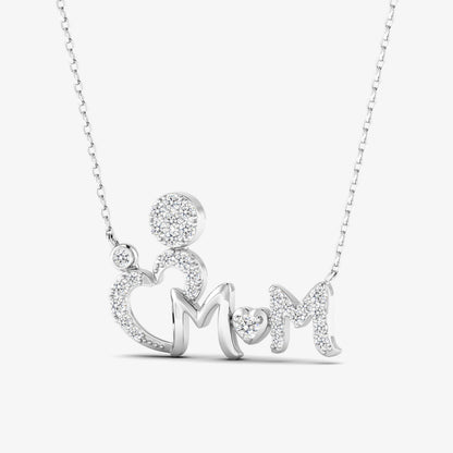 Diamond Mom Heart Necklace