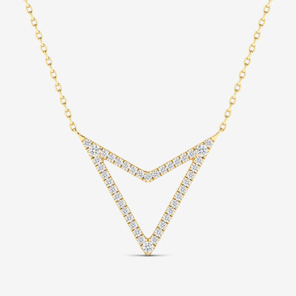 14K Chevron V Necklace