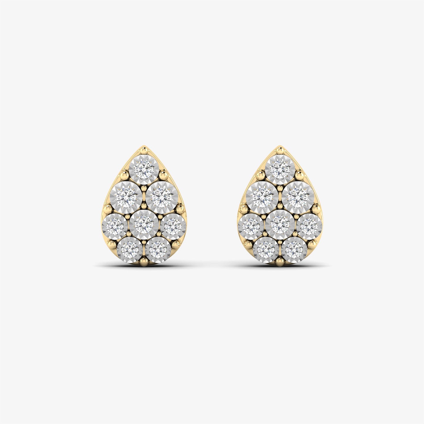 Teardrop Illusion Pear Shaped Stud