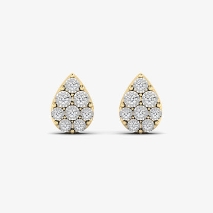 Teardrop Illusion Pear Shaped Stud