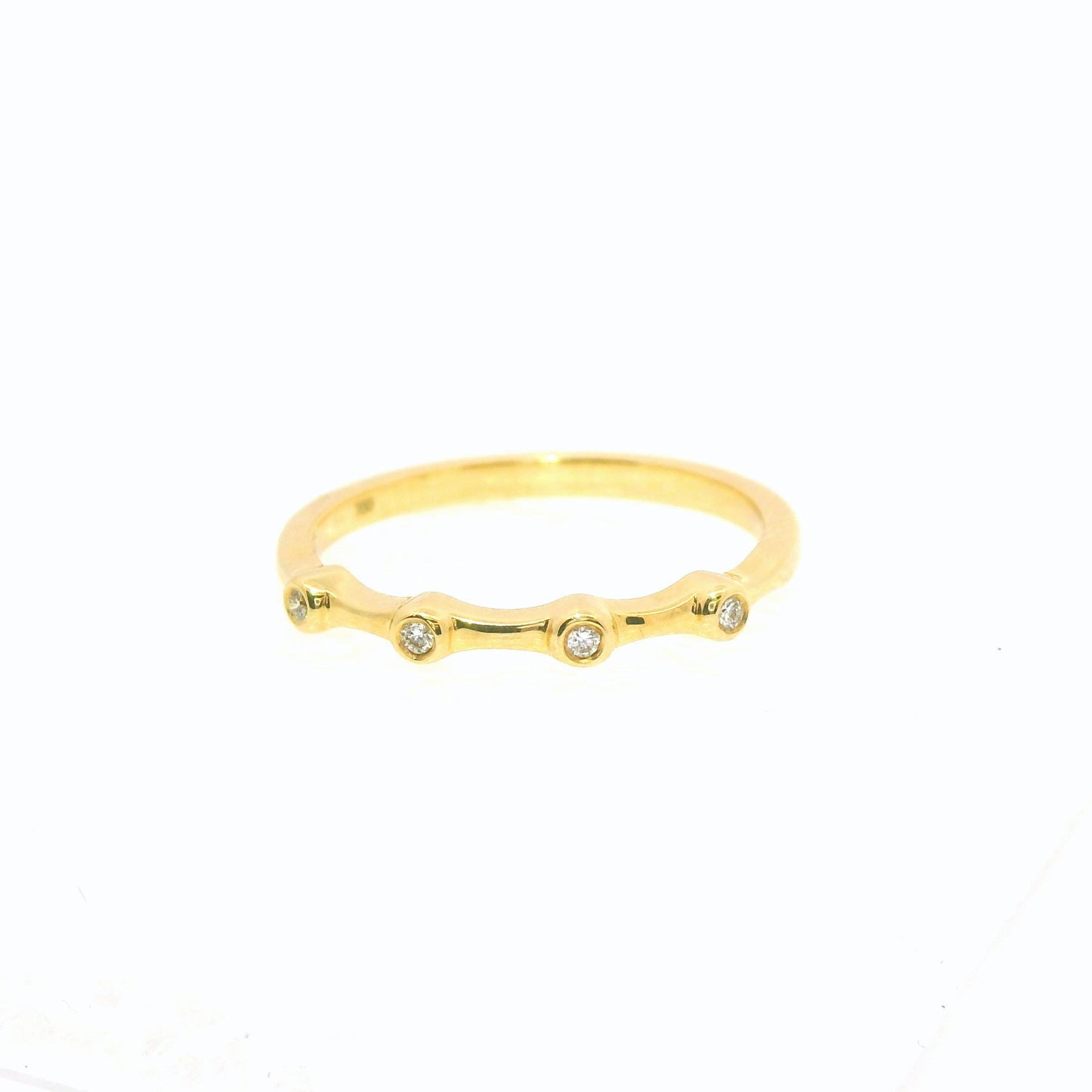 Bamboo Style Natural Diamond Band