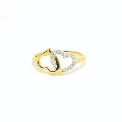 18K Solid Gold Diamond Love Forever Ring