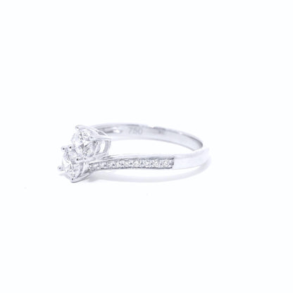 18K Twin Diamond Set Engagement Ring