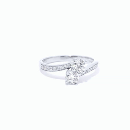 18K Twin Diamond Set Engagement Ring