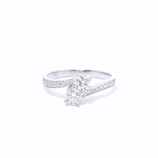 18K Twin Diamond Set Engagement Ring