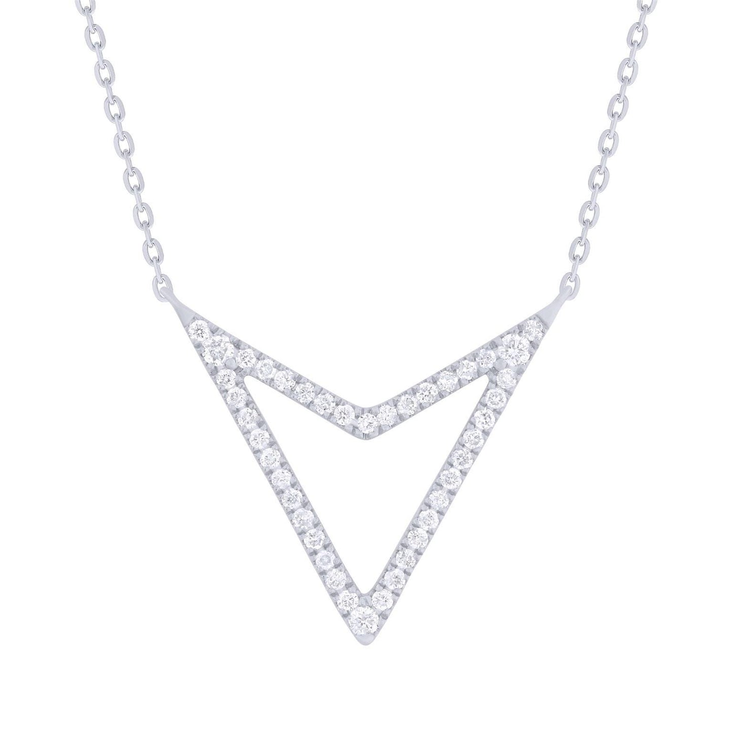 14K Chevron V Necklace