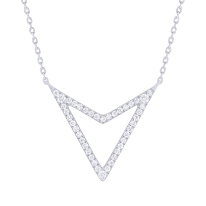 14K Chevron V Necklace