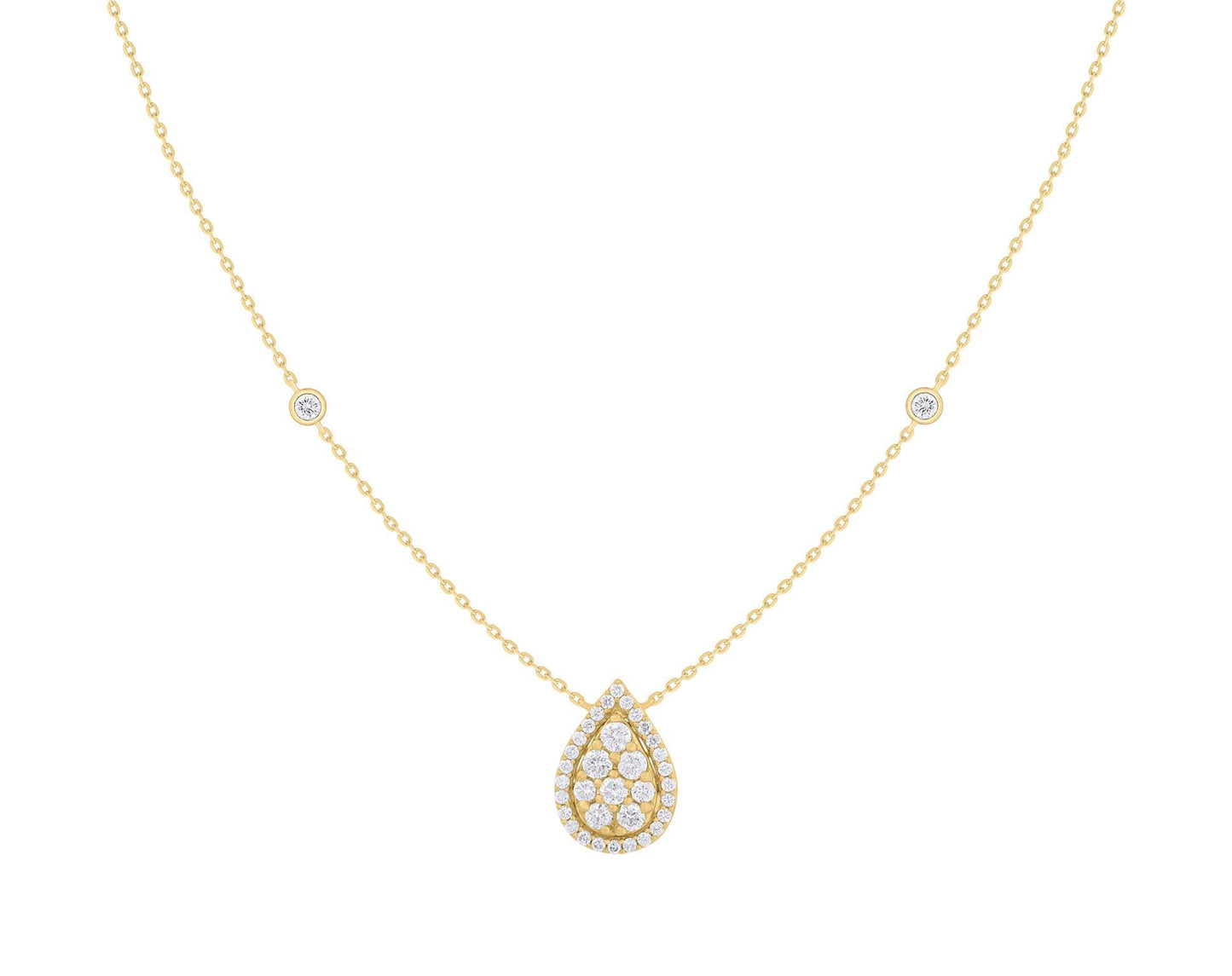 Diamond Pear Drop Shape Necklace