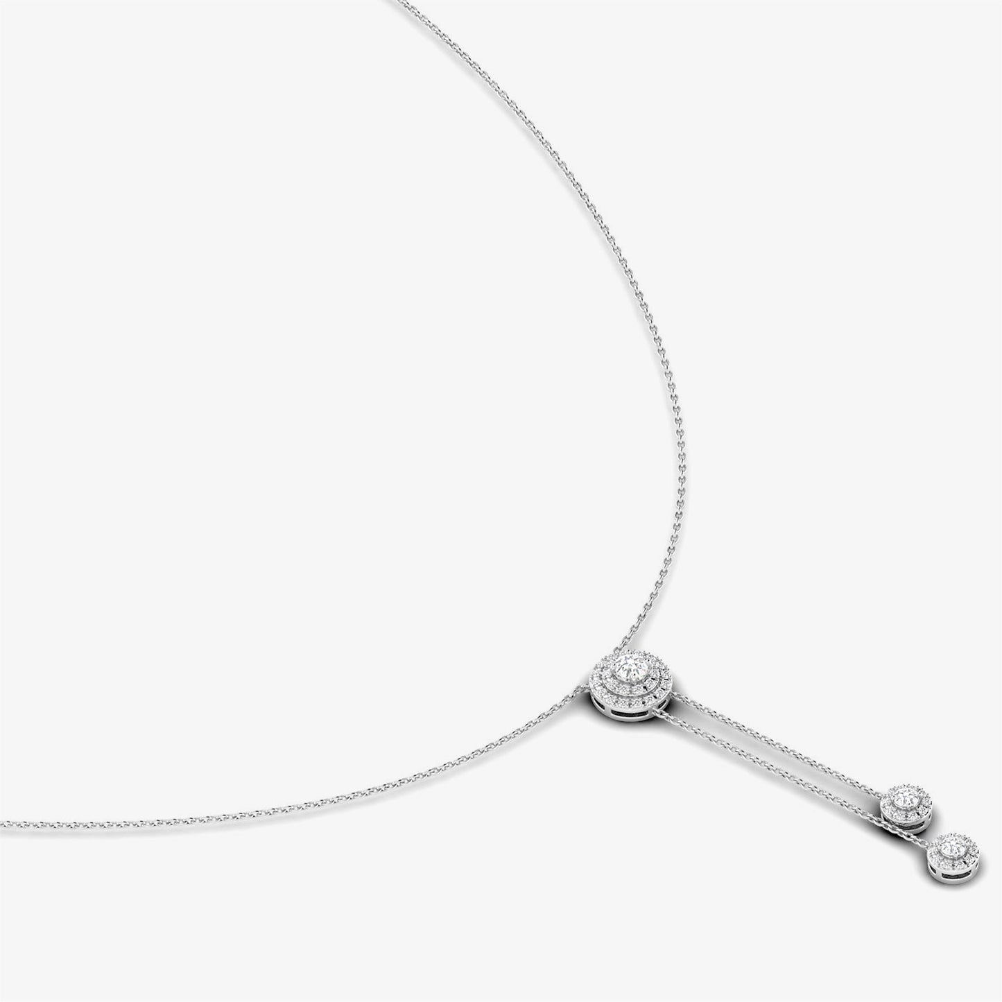 14K Gold Diamond Swing Lariat Necklace