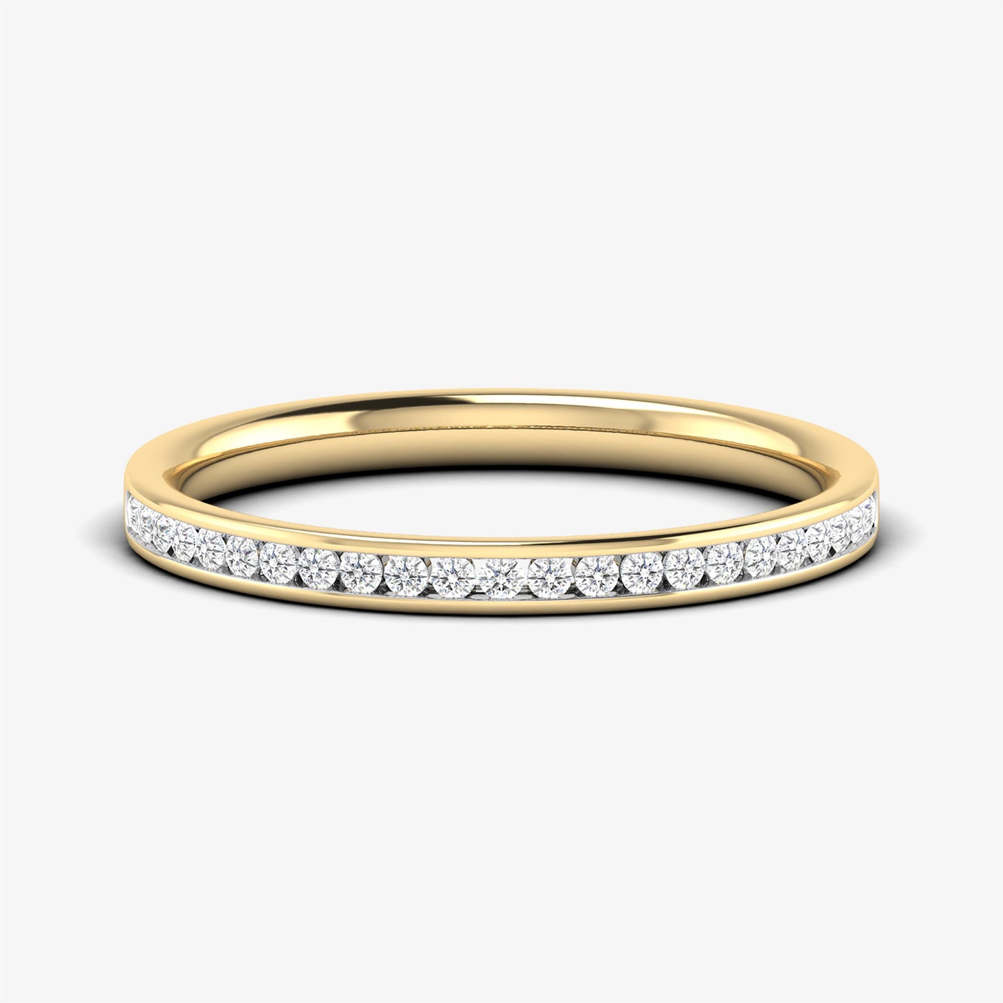 14K Solid Gold Diamond Band