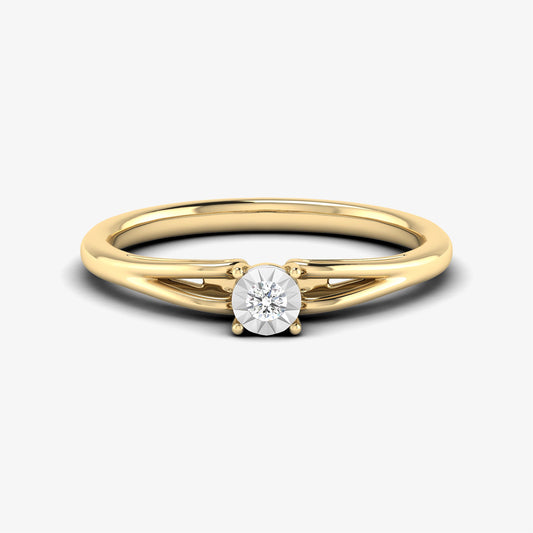 14K Solitaire Diamond Ring