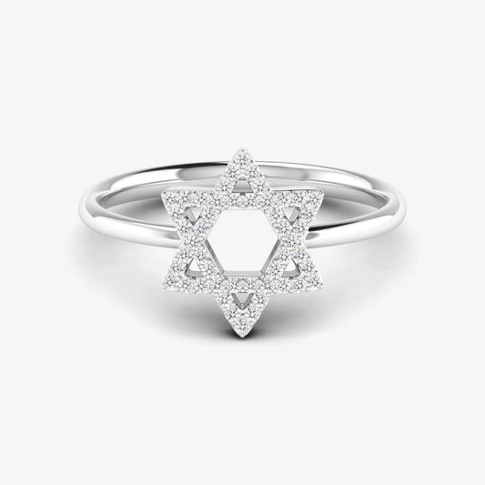 14K Star of David Diamond Ring