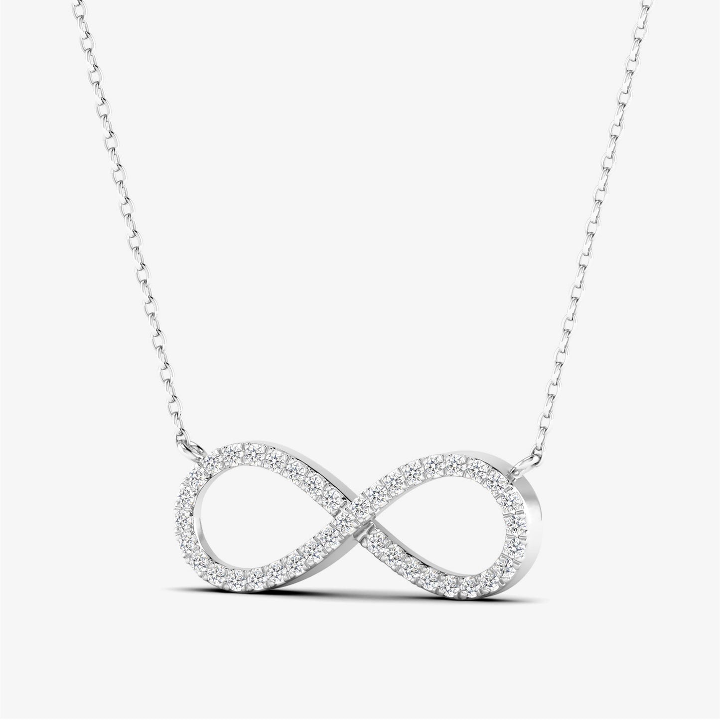 14K Infinity Charm Eternity Necklace