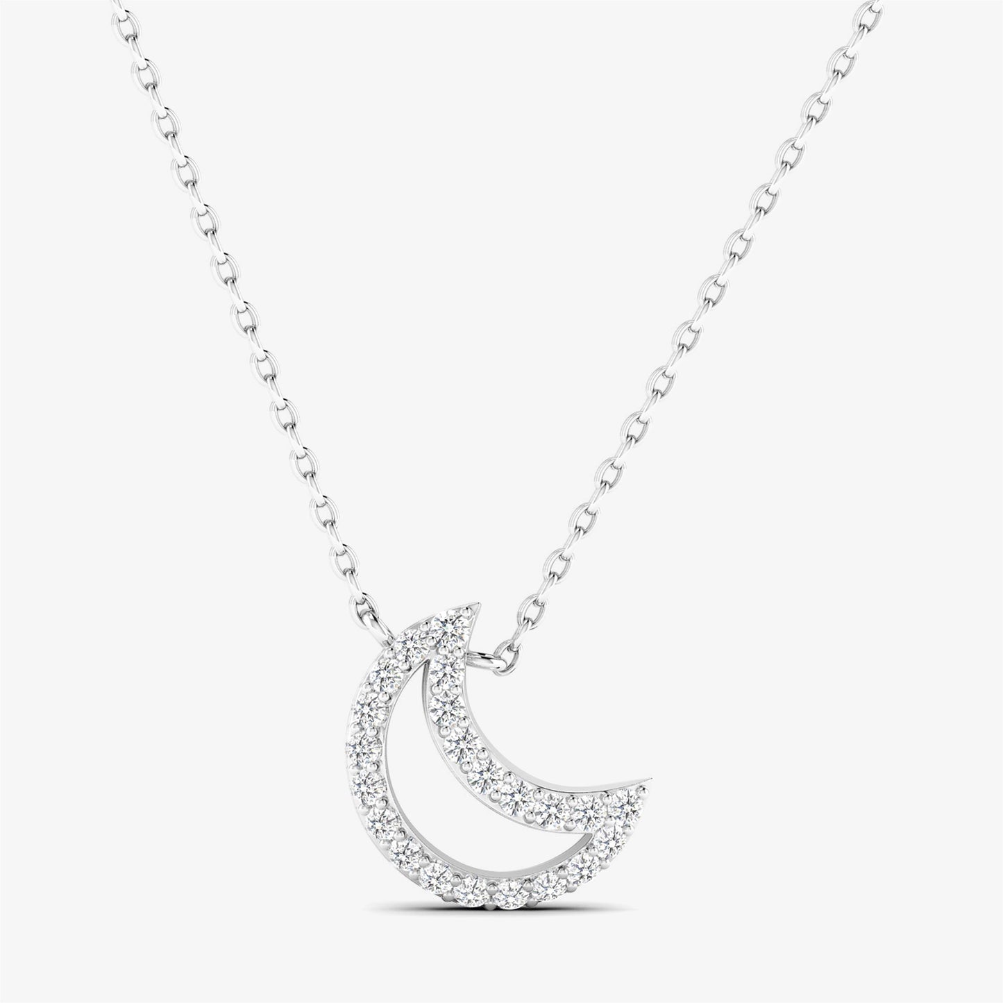 Celestial Cresent Diamond Necklace