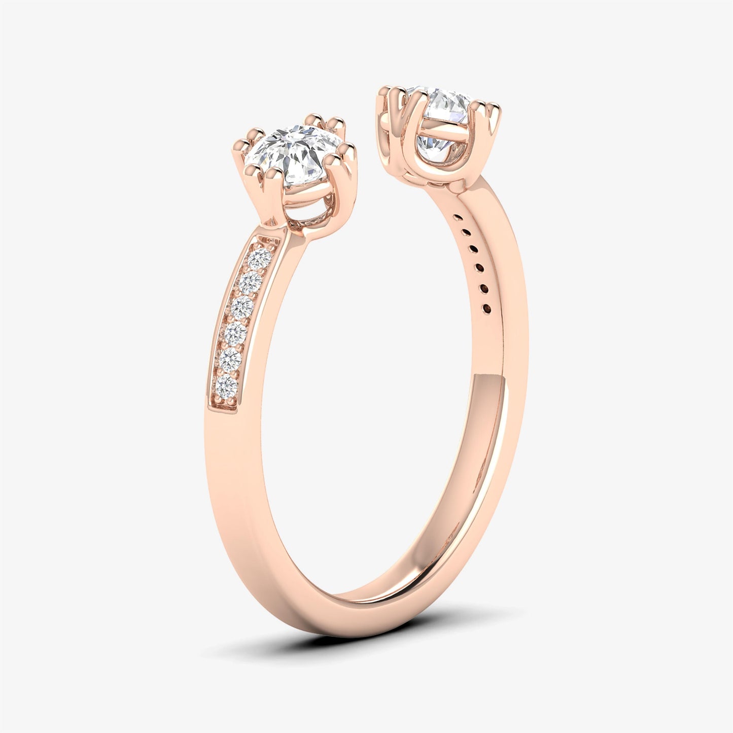 18K Pink Gold Open Orbit Diamond Ring