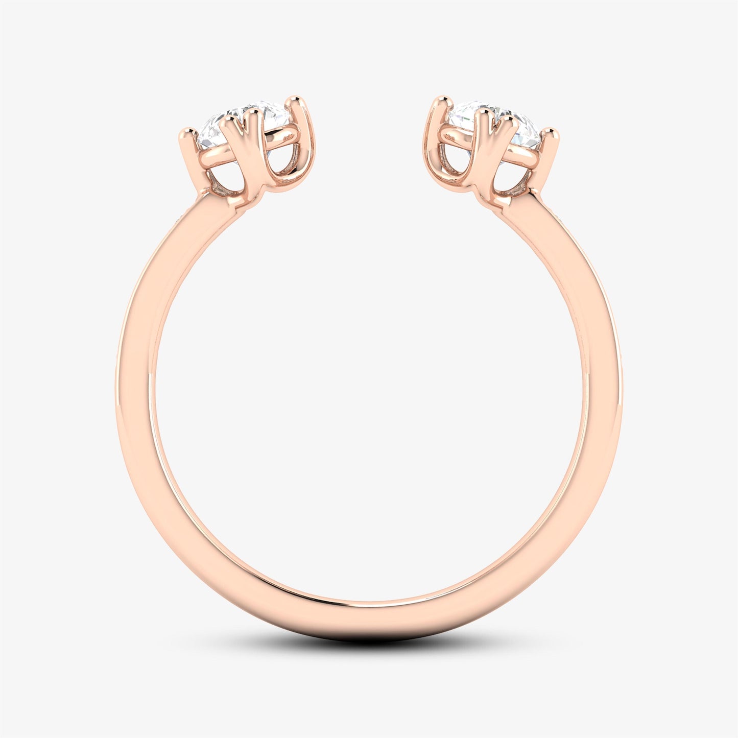 18K Pink Gold Open Orbit Diamond Ring