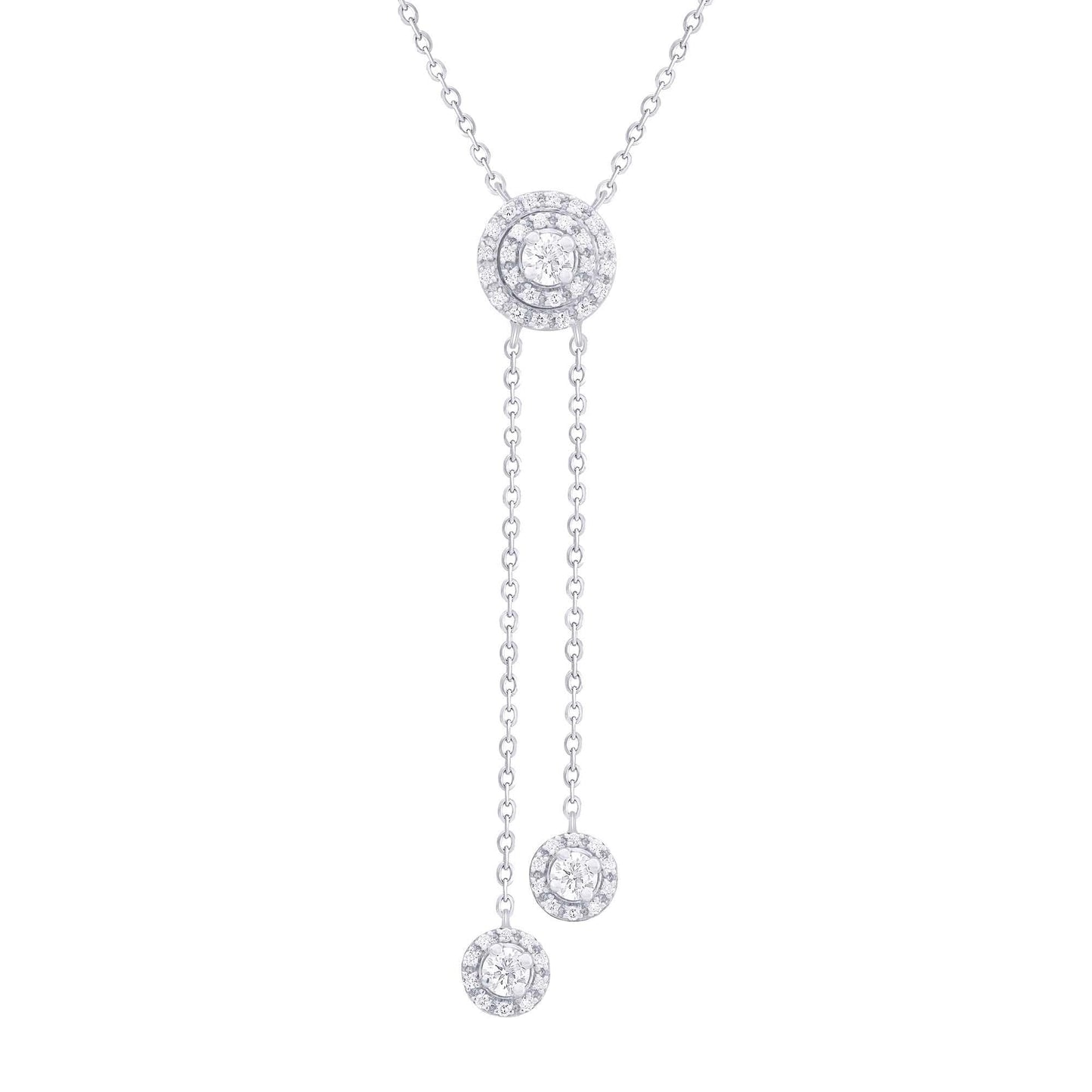 14K Gold Diamond Swing Lariat Necklace