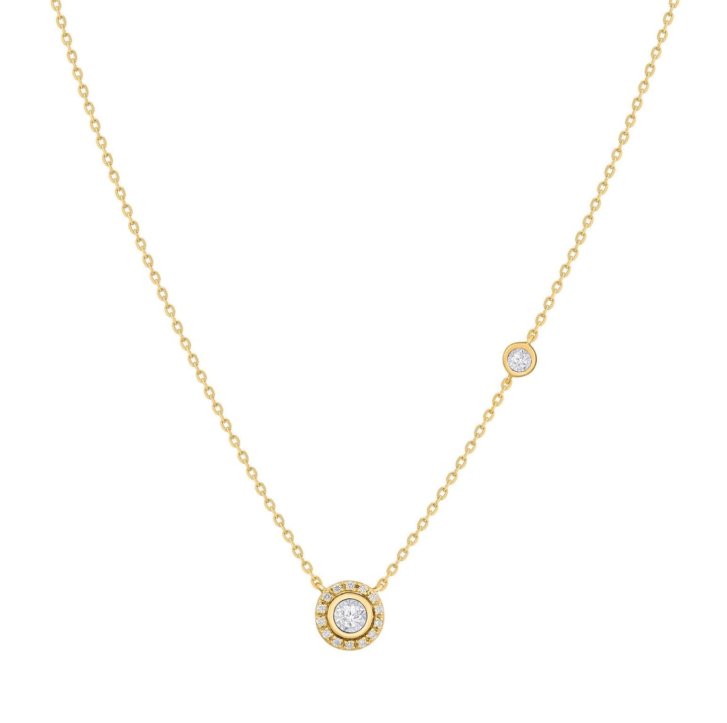 14K Gold Diamond Opal Necklace