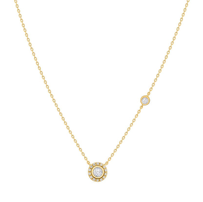 14K Gold Diamond Opal Necklace