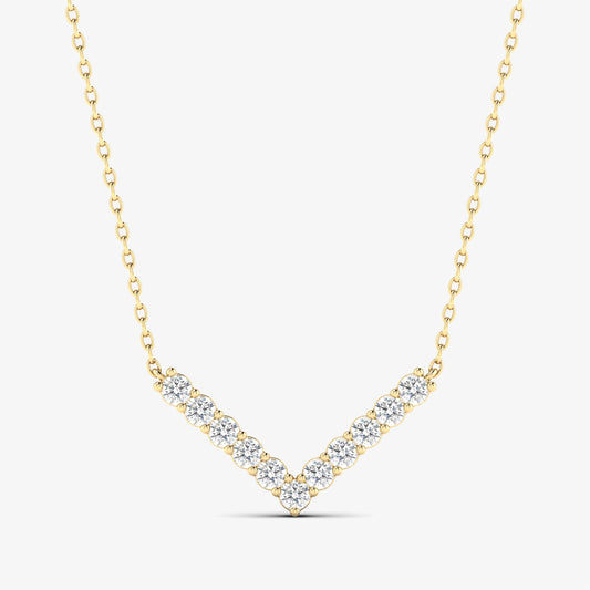 14K V Shape Necklace