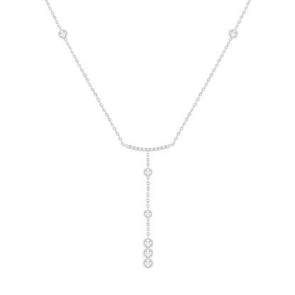 18K Lariat Diamond Drop