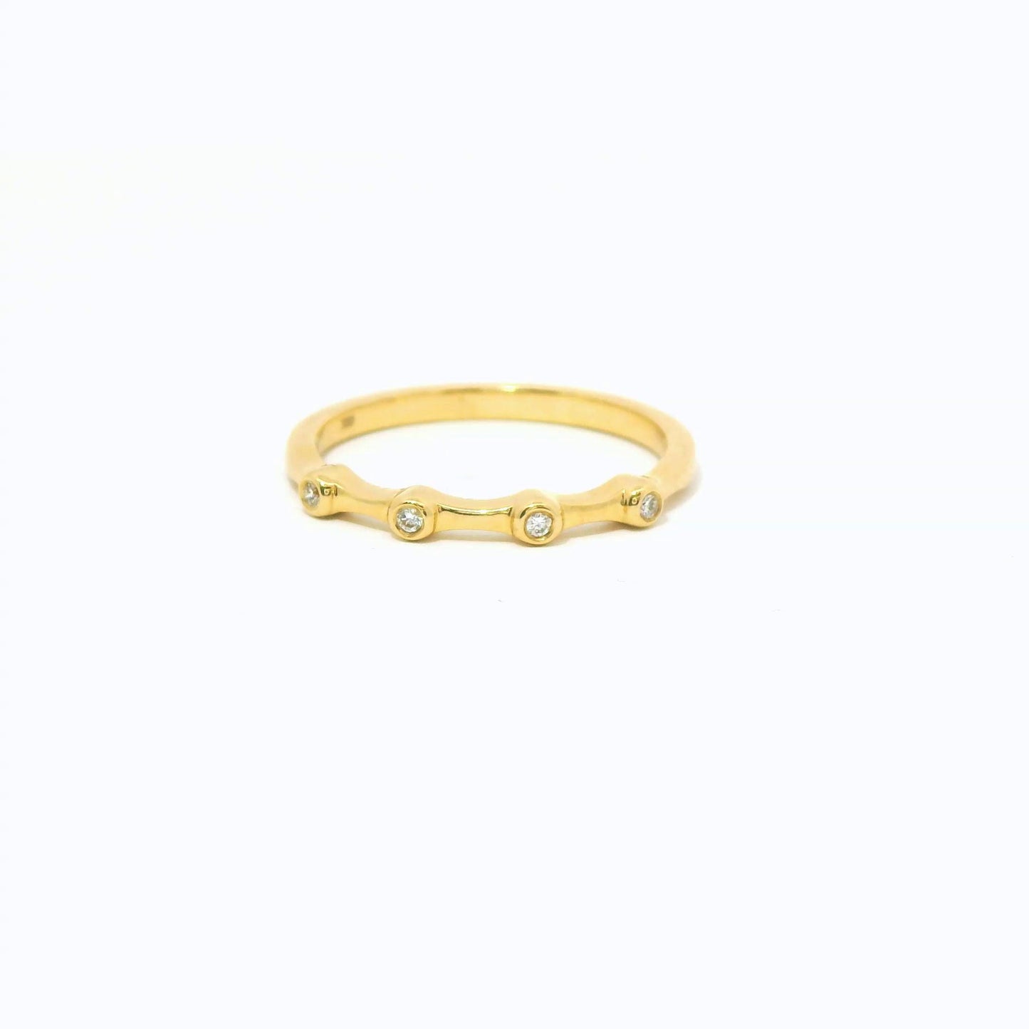 Bamboo Style Natural Diamond Band