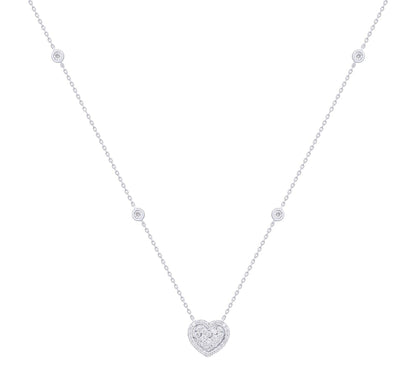 Diamond Halo Heart Necklace