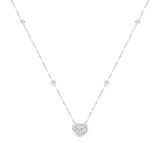 Diamond Halo Heart Necklace