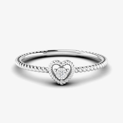 14K Rope Heart Solitaire