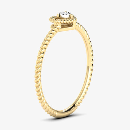 14K Rope Heart Solitaire