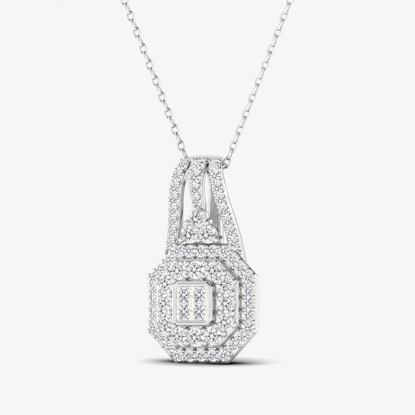 Hexagonal Diamond Necklace